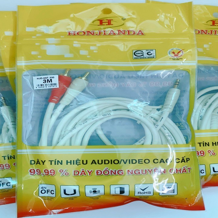 Dây 3ly ra 2 đầu AV HKD Chiều dài 3 mét
