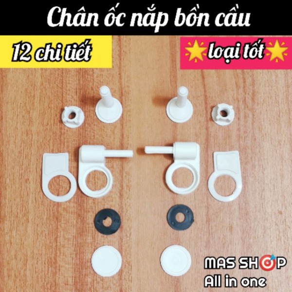 Chân Ốc Nắp Bồn Cầu Nhựa Trắng Loại Tốt có ron cao su
