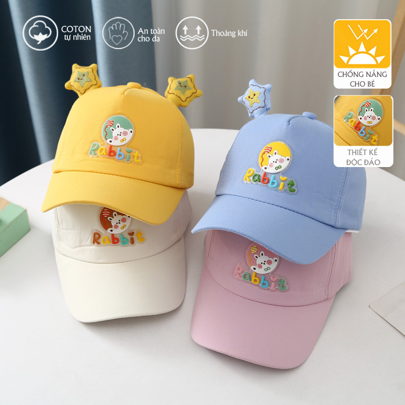 Nón mũ lưỡi trai trẻ em chống nắng 1-3 tuổi, kiểu dáng dễ thương, chất liệu cao cấp, khoá dán phong cách Hàn Quốc Poco Home