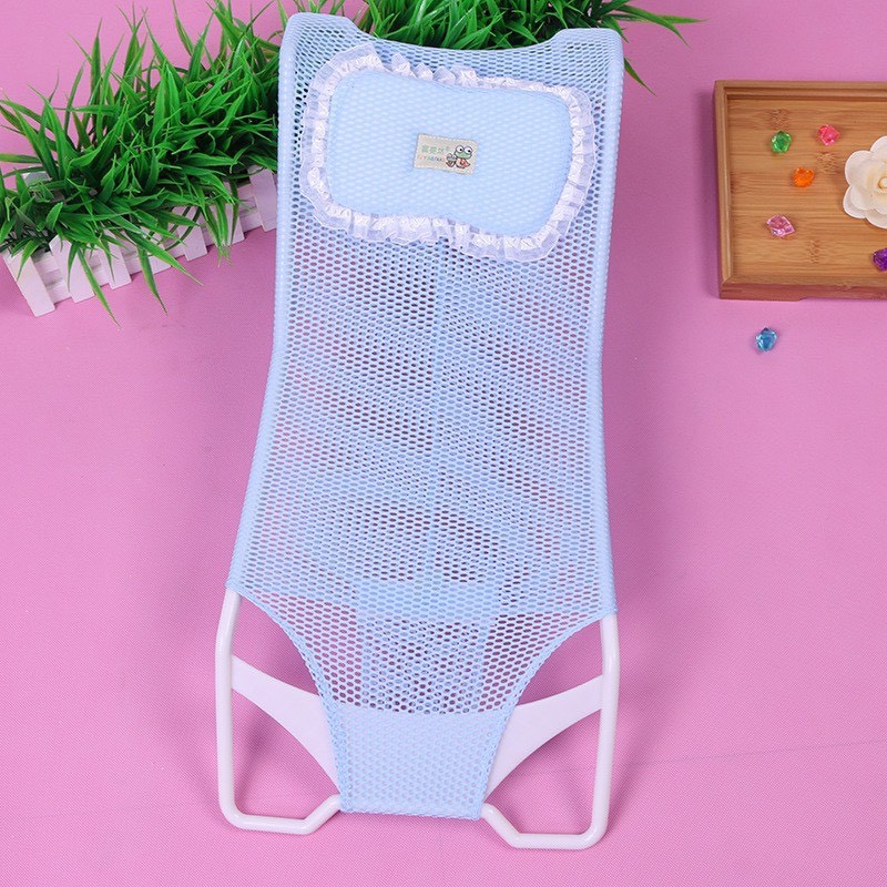 Ghế tắm kèm gối tiện lợi - giường lưới tắm chống trượt an toàn cho bé