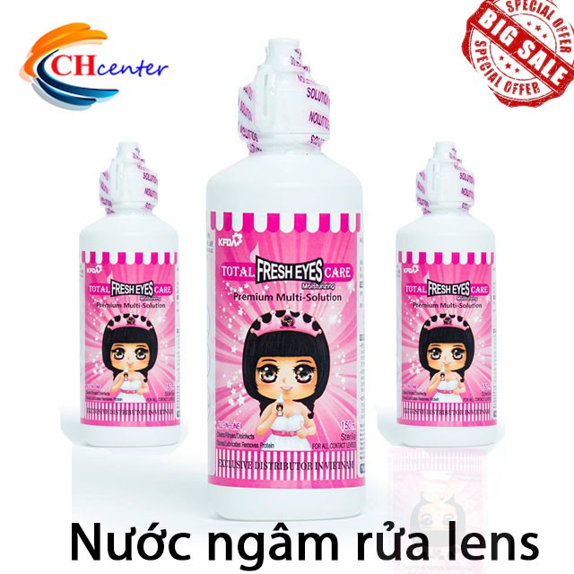 Nước ngâm lens Hàn Quốc chai lớn 150ml_Nước rửa lens Halomi