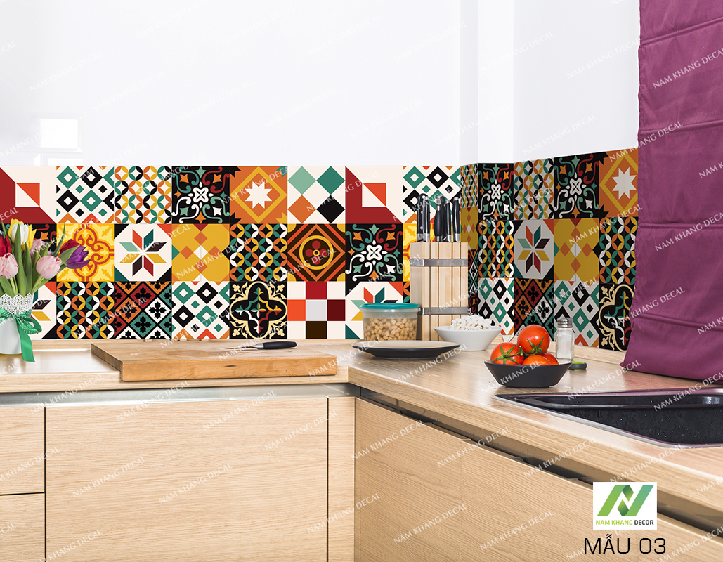 [HCM]Decal gạch bông -Set 32 ô 15cm hoặc 18 ô 20cm - MS: NK03