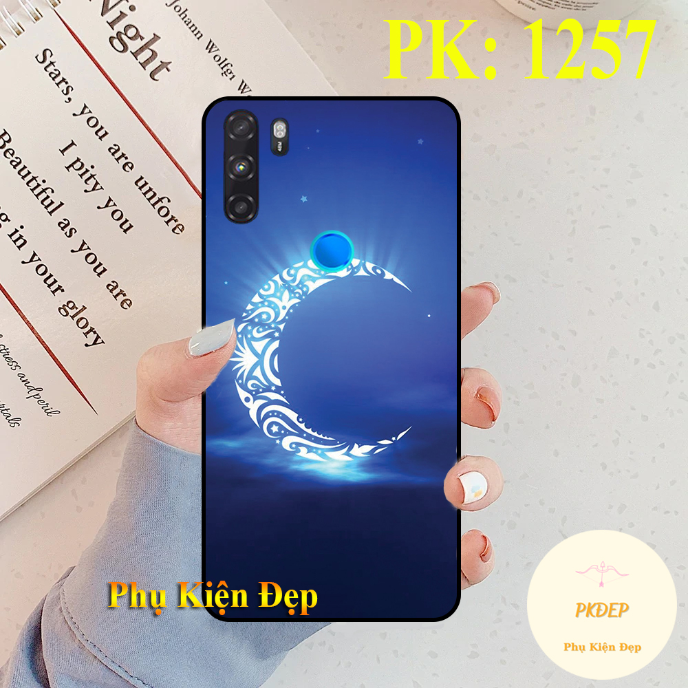 [HCM]Ốp lưng Vsmart Active 3 dẻo đen in hình mặt trăng xanh