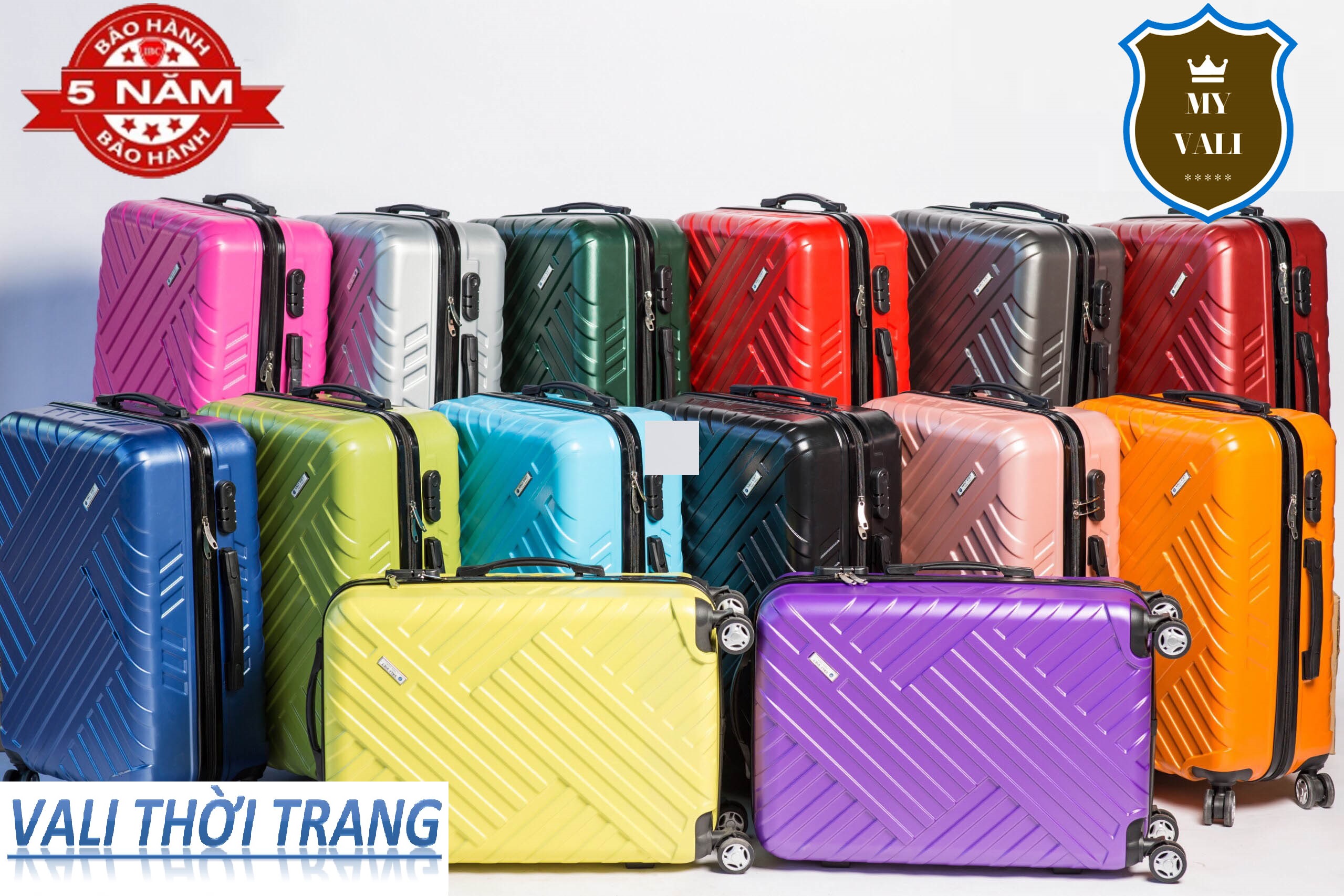 Vali du lịch 20-24 inch Myvali 833  vali nhựa kéo bảo hành 5 năm