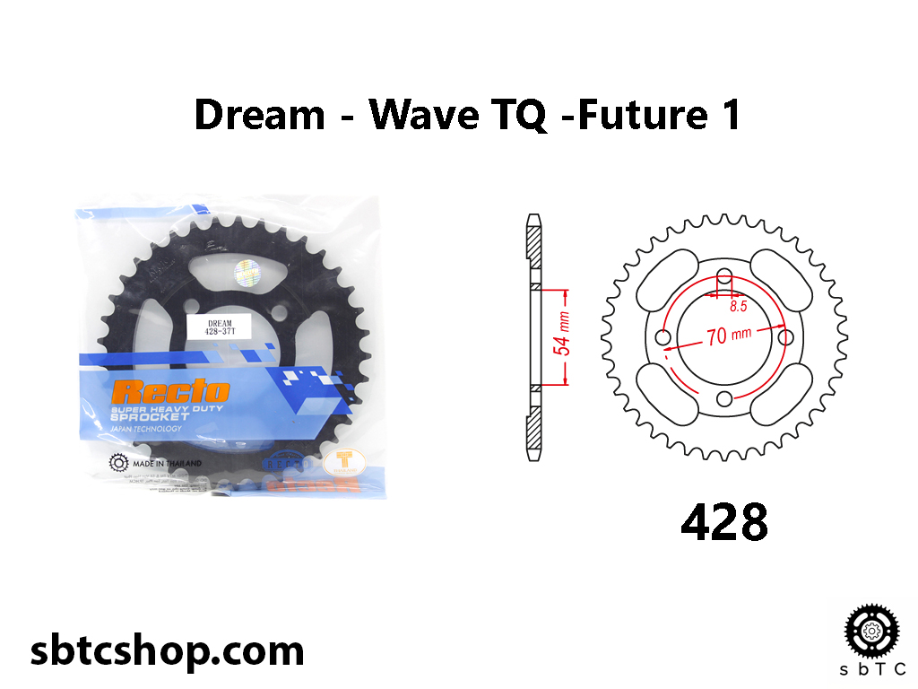 Dĩa lớn recto 37 38 39 40 42 răng cho xe dream wave đời cũ cub future 1 chính hãng