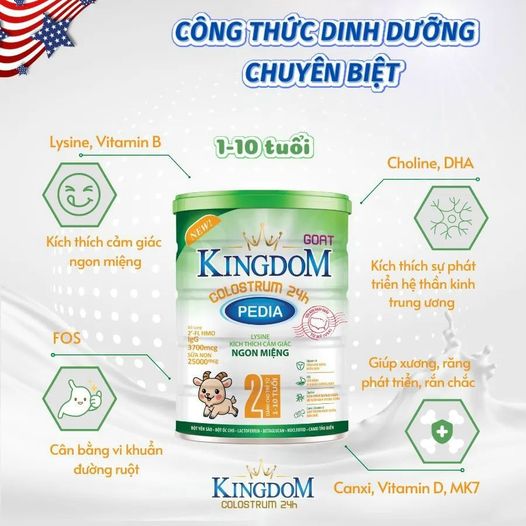 KINGDOM COLOSTRUM24H PEDIA HẤP THU KHOẺ - TRẺ TĂNG CÂN