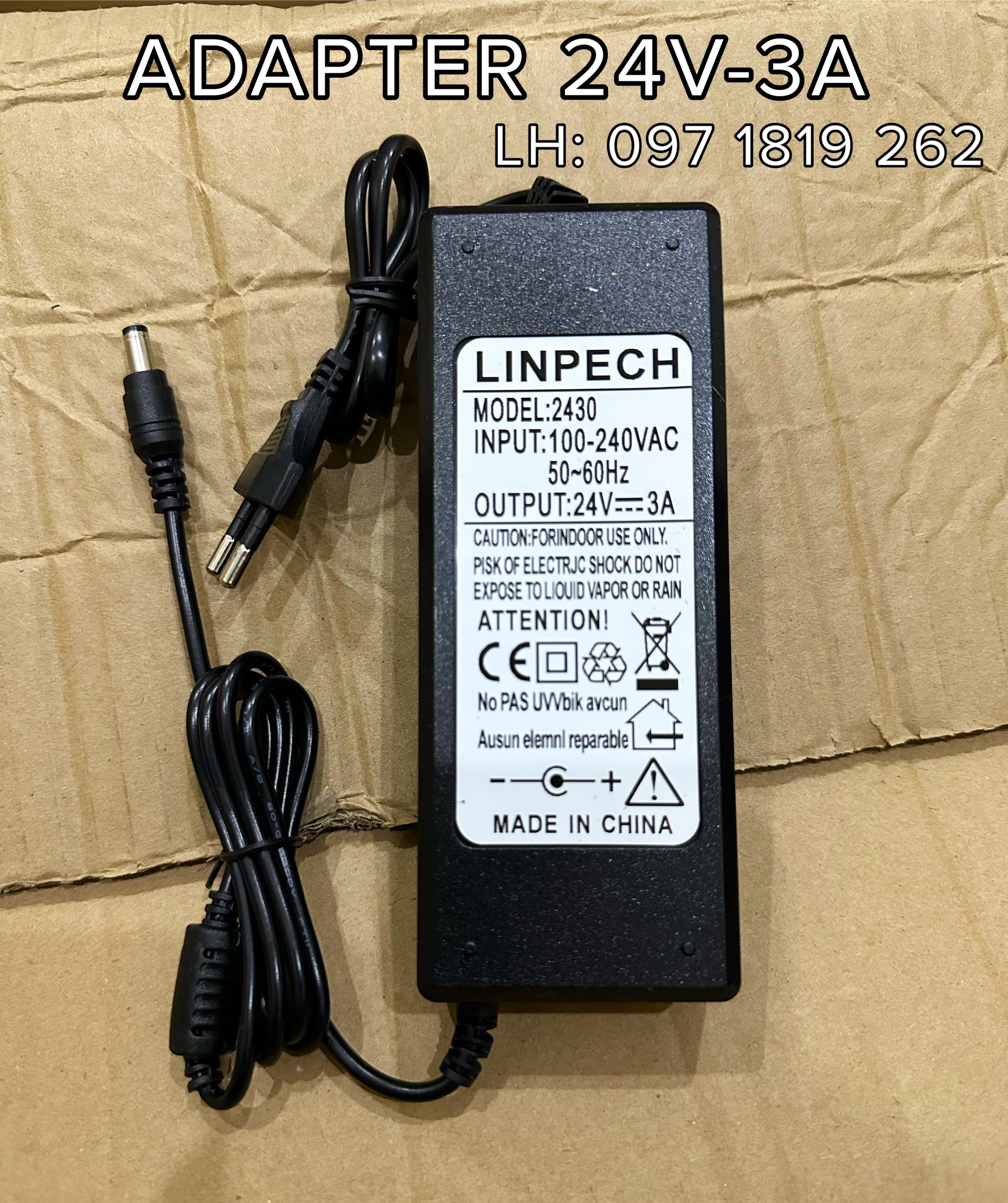 Nguồn adapter 24v 3a hàng xịn chính hãng linpech