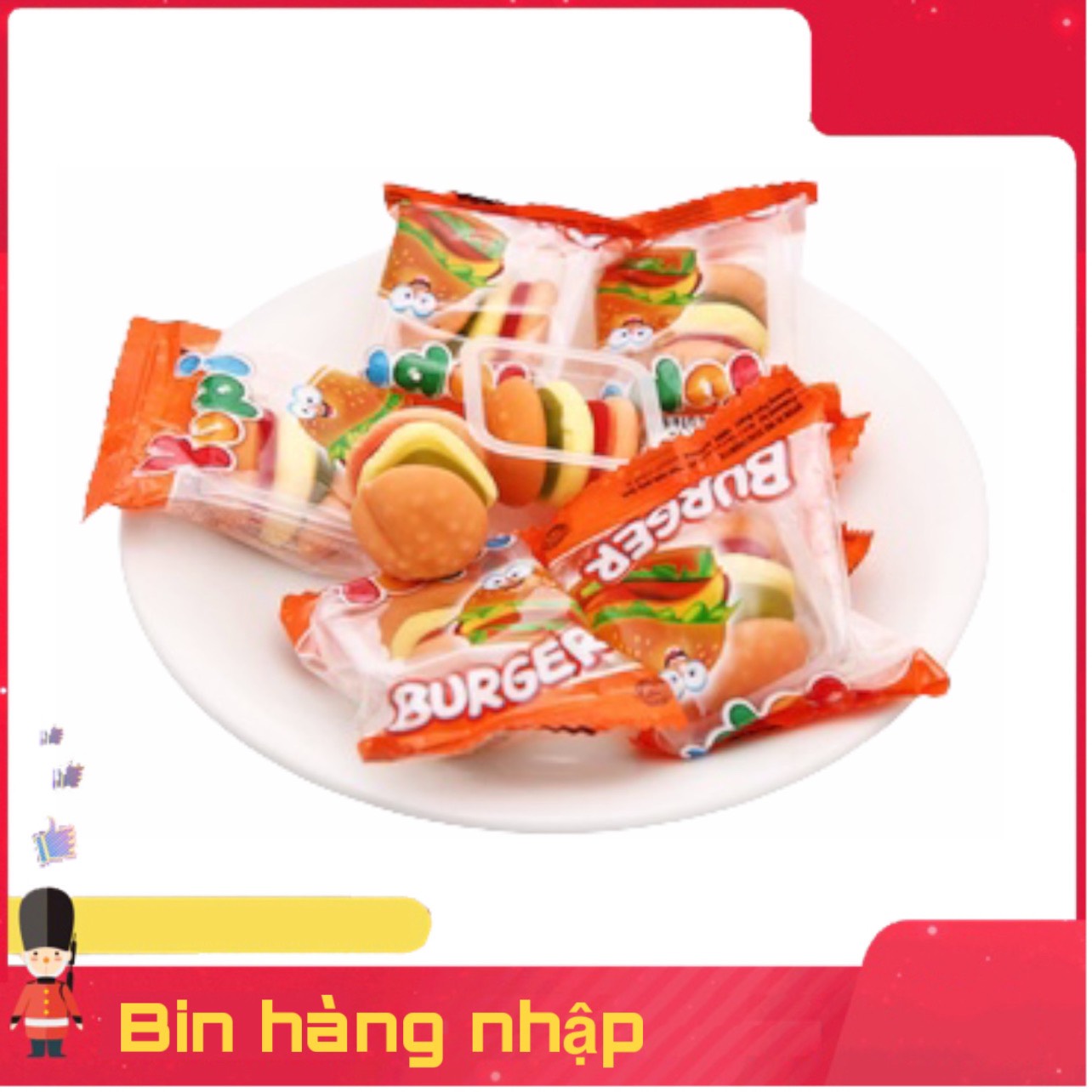 4 Viên Kẹo Dẻo Yupi Hamburger Nhập Indonesia