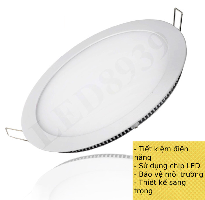 Đèn âm trần siêu mỏng tròn sáng trắng 6W 9W