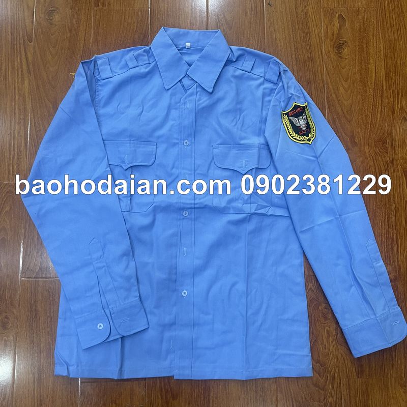 Áo bảo vệ tay dài màu xanh dương vải xi