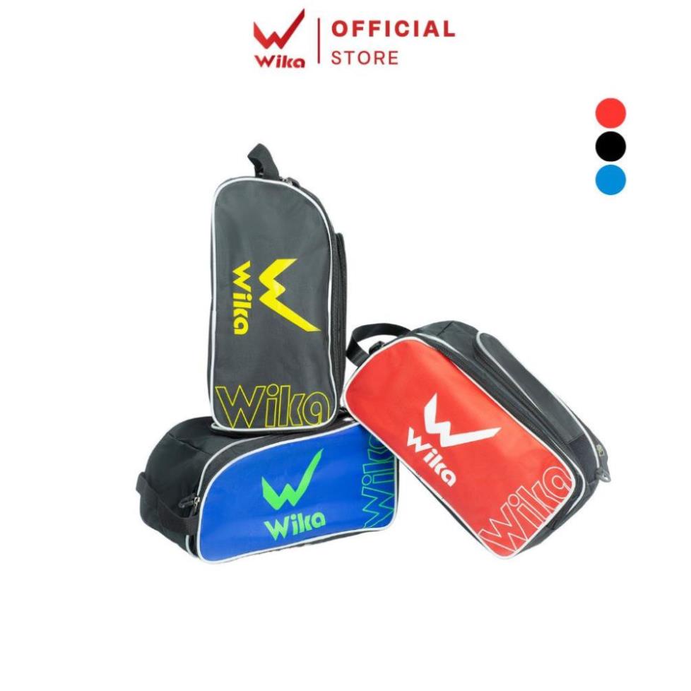 Túi đựng giày đá bóng 2 ngăn Wika chính hãng , chất liệu vải bố nhỏ gọn tiện lợi, có tay xách khóa kéo.