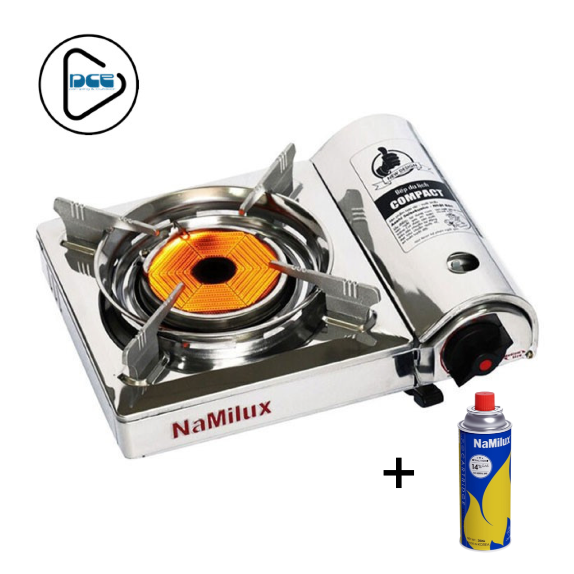 Bếp gas du lịch hồng ngoại namilux pm 1817 as + 1 lon gas