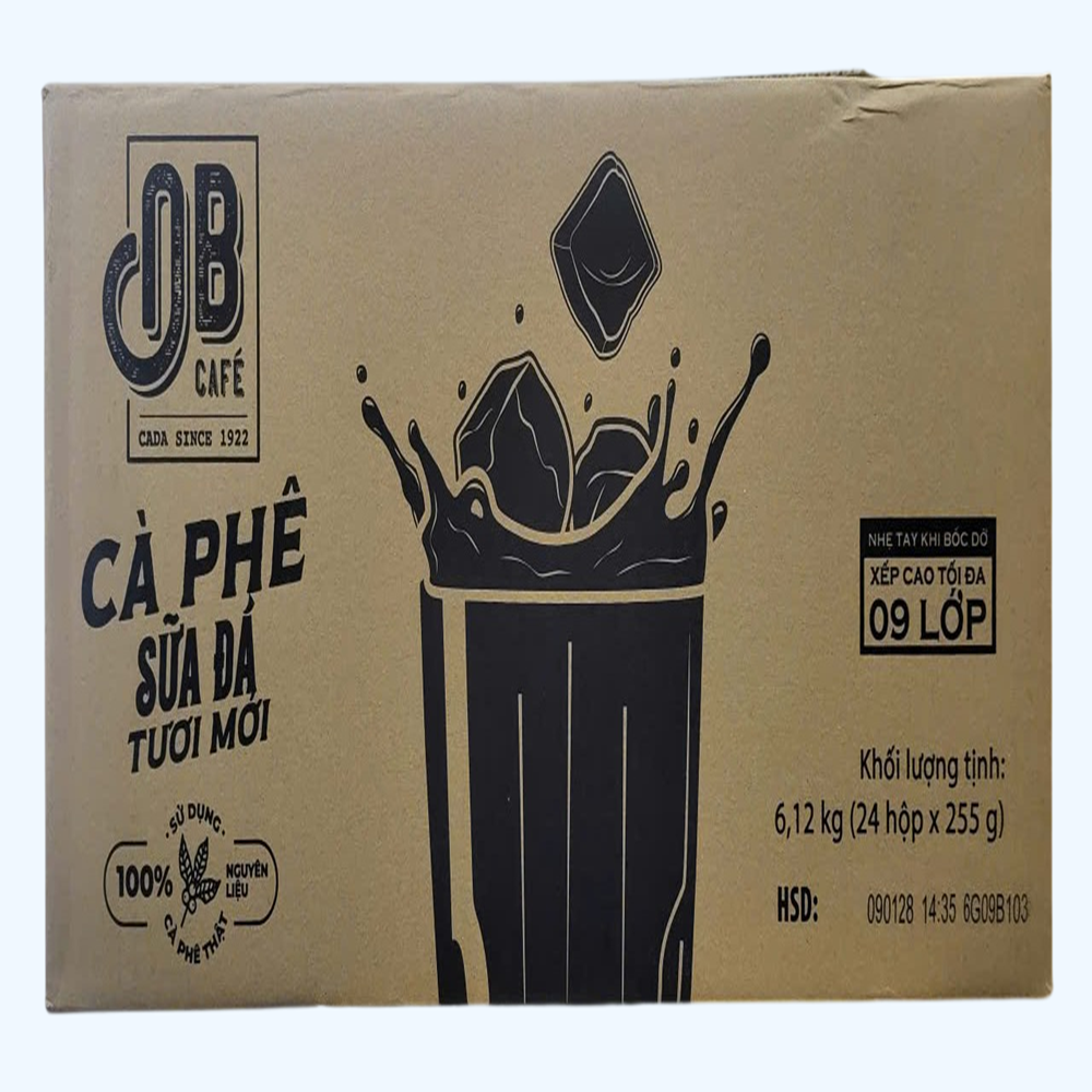 THÙNG 24 HỘP x 255g -- CÀ PHÊ SỮA ĐÁ TƯƠI MỚI ÔNG BẦU Fresh Iced Milk Coffee (HALAL)