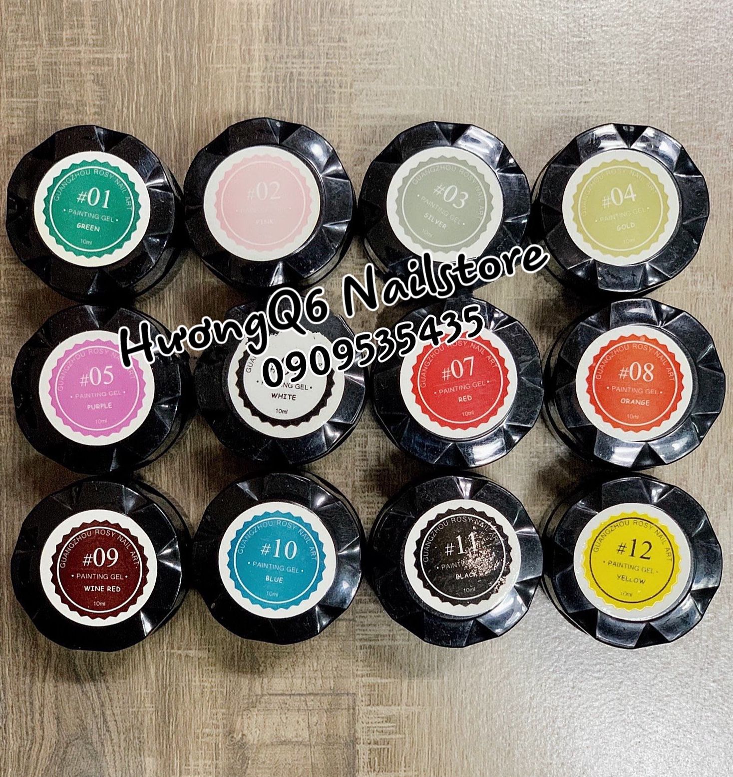 Set gel vẽ 12 màu siêu đặc trang trí móng