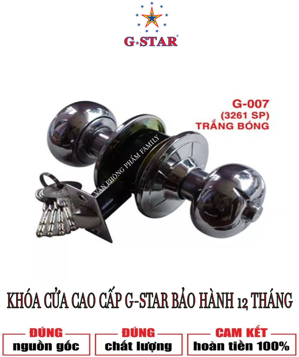 Khóa tay nắm tròn G-STAR cao cấp được sản xuất bằng vật liệu tôn thép mạ Ni+Cr và Inox 304 007
