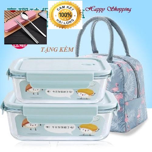 Hộp Cơm - Hộp Cơm Thủy Tinh Cao Cấp Tiện Lợi Sạch Sẽ An Toàn Sức Khỏe