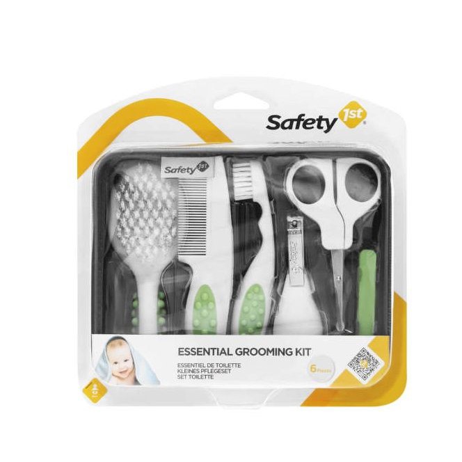 Bộ dụng cụ chăm sóc bé Safety 1st gồm lược, bàn chải đánh răng, bấm móng tay, kéo cắt móng tay, dũa