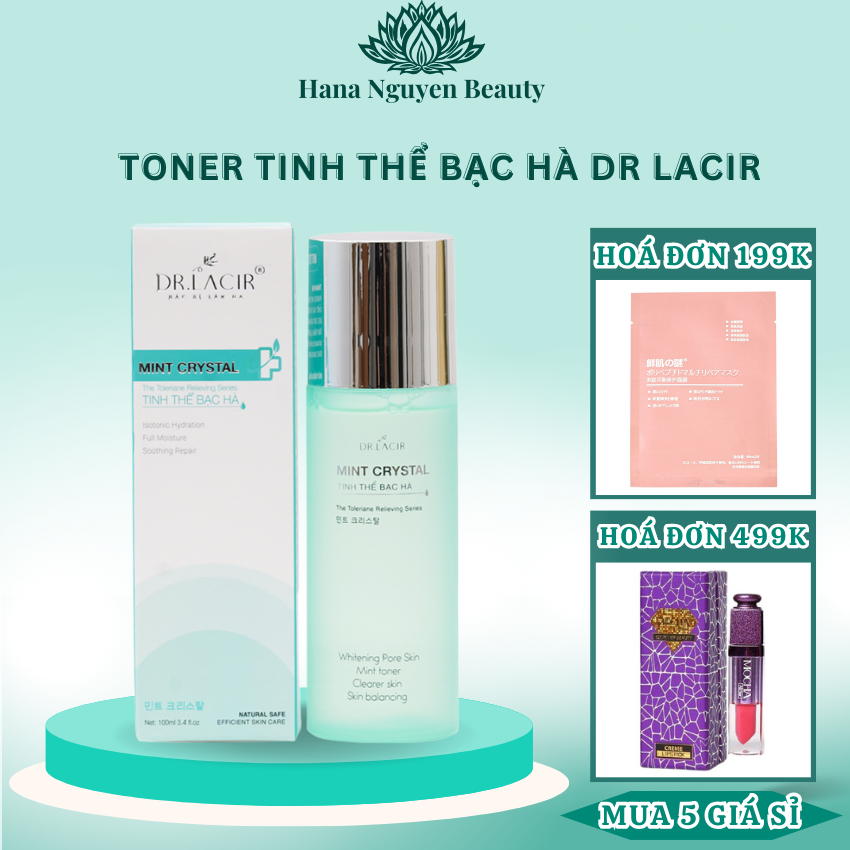 Nước hoa hồng toner tinh thể bạc hà Dr Lacir 100ml cho da dầu mụn