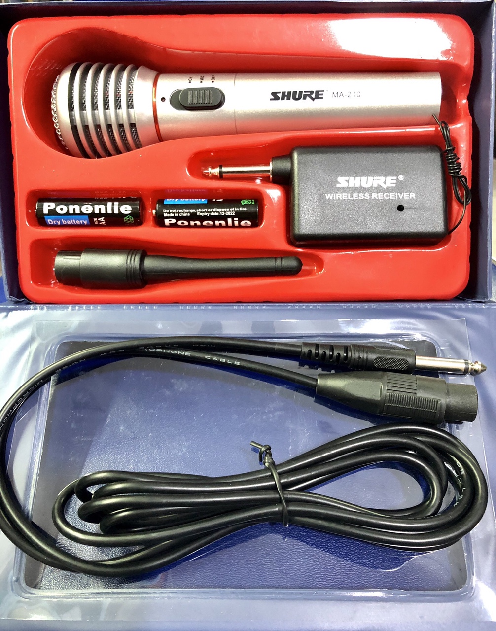 Micro karaoke Shure không dây 2 IN 1 không dây và có dây