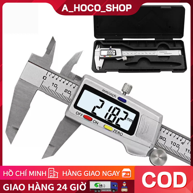 Thước kẹp điện tử 150mm thép hợp kim không rỉ màn hình LCD