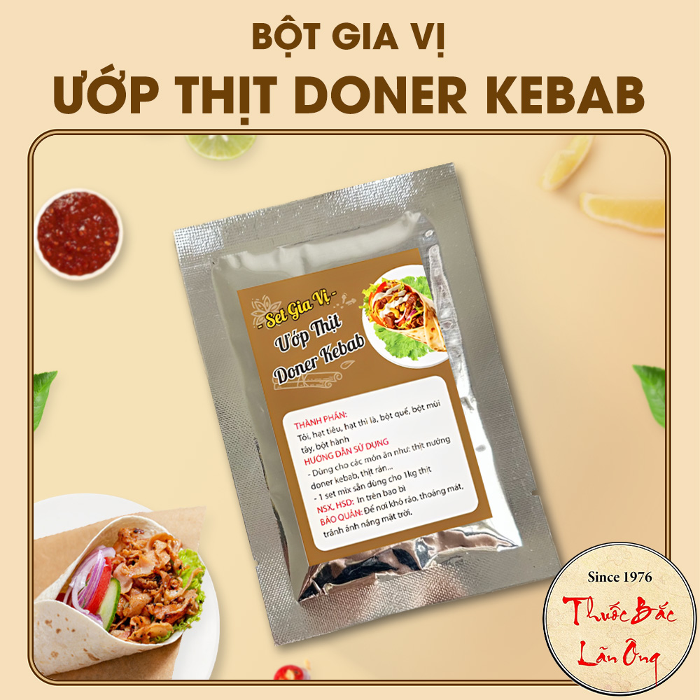 Bột gia vị ướp thịt bánh mỳ doner kebab, bôt ướp thịt thơm ngon đúng vị