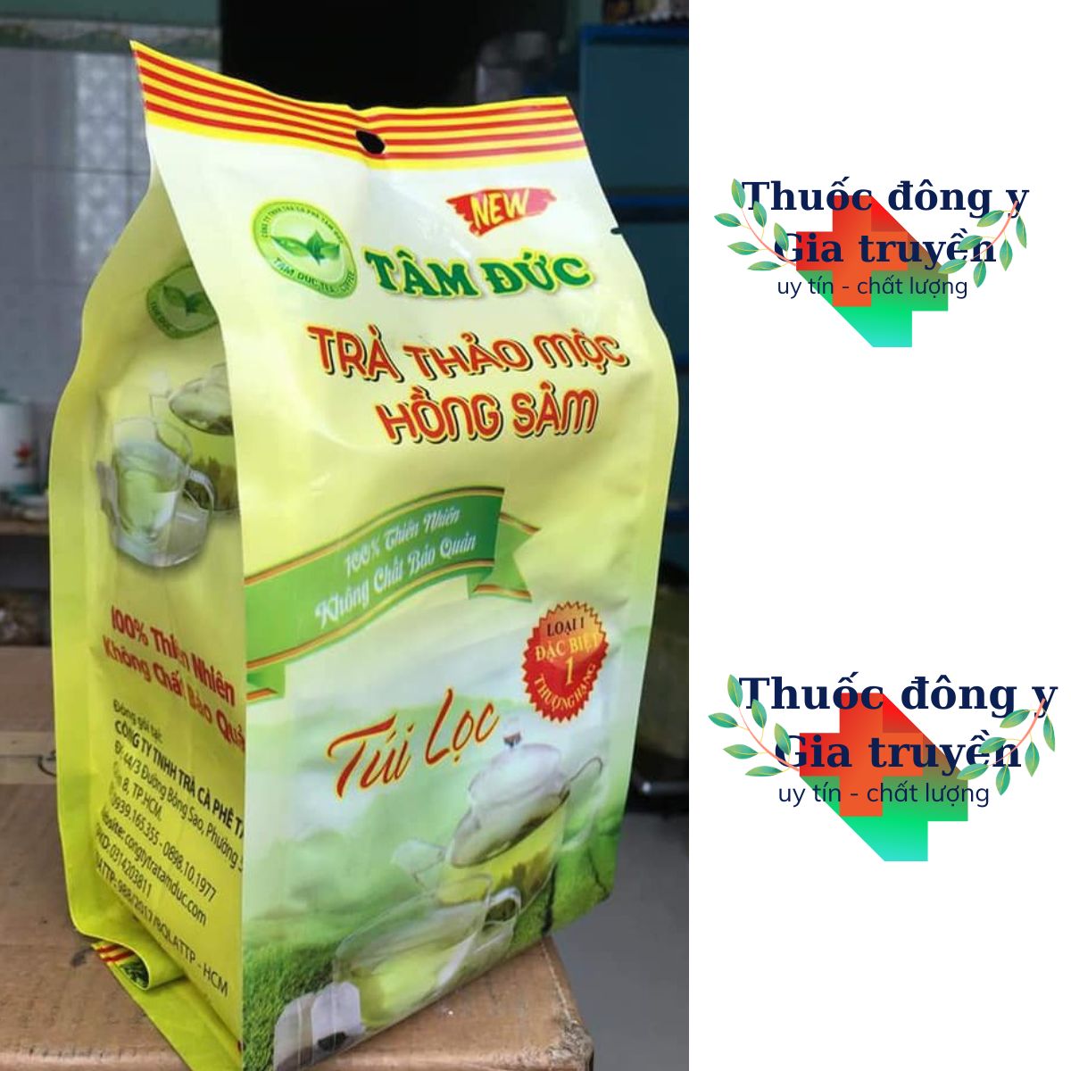 Trà Thảo mộc Hồng sâm Tâm Đức Trà túi lọc