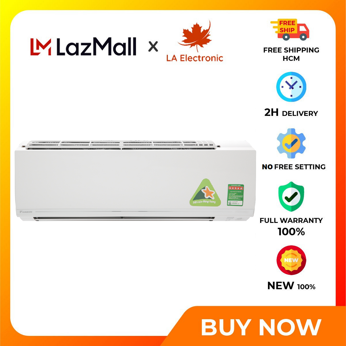 Máy lạnh Daikin Inverter 1.5 HP ATKC35UAVMV - Miễn phí vận chuyển HCM - Chế độ chỉ sử dụng quạt Fan Only - chỉ làm mát, không làm lạnh Chức năng chống ẩm mốc bảo vệ sức khỏe