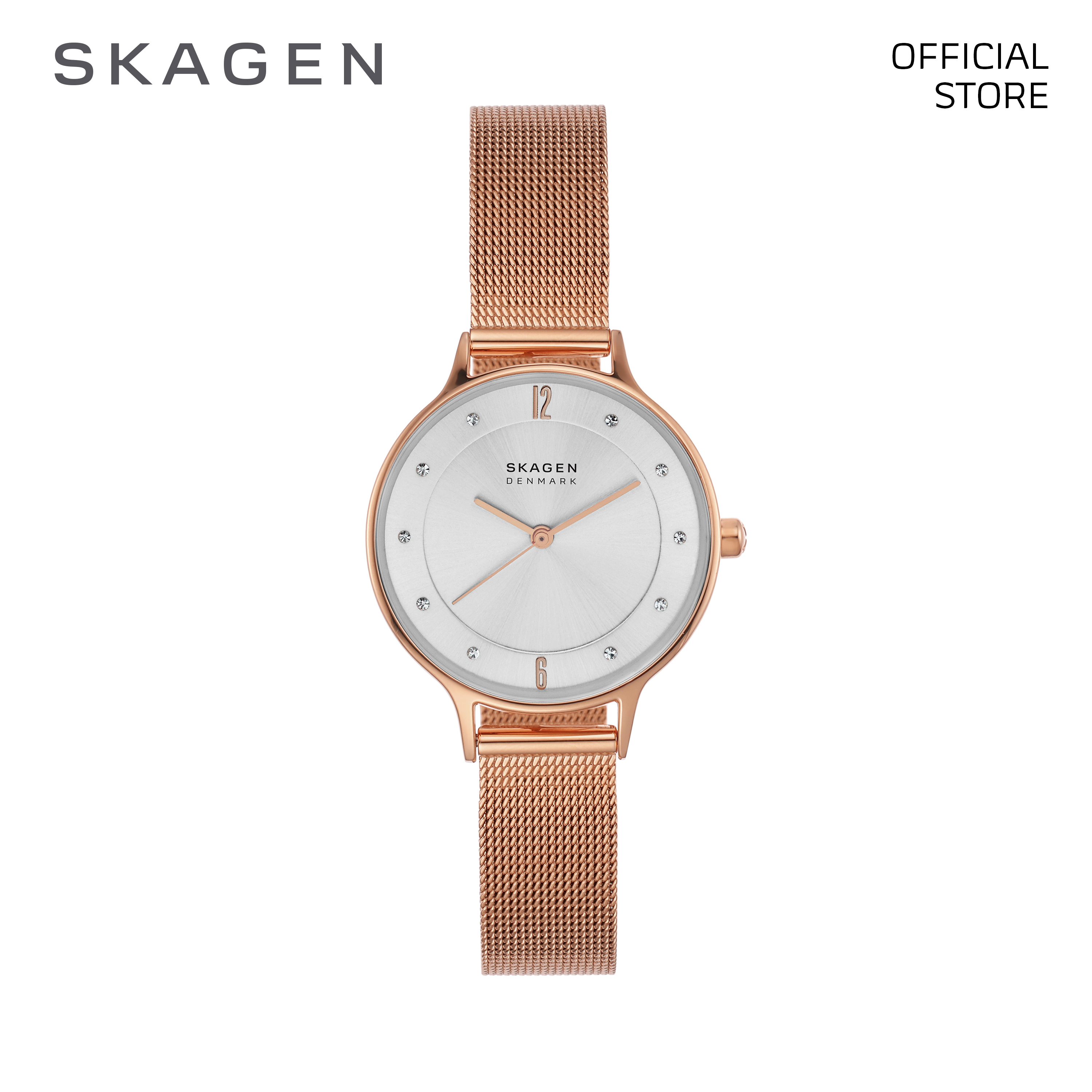 Đồng hồ nữ Skagen Anita Lille SKW2151 dây thép không gỉ - màu vàng hồng