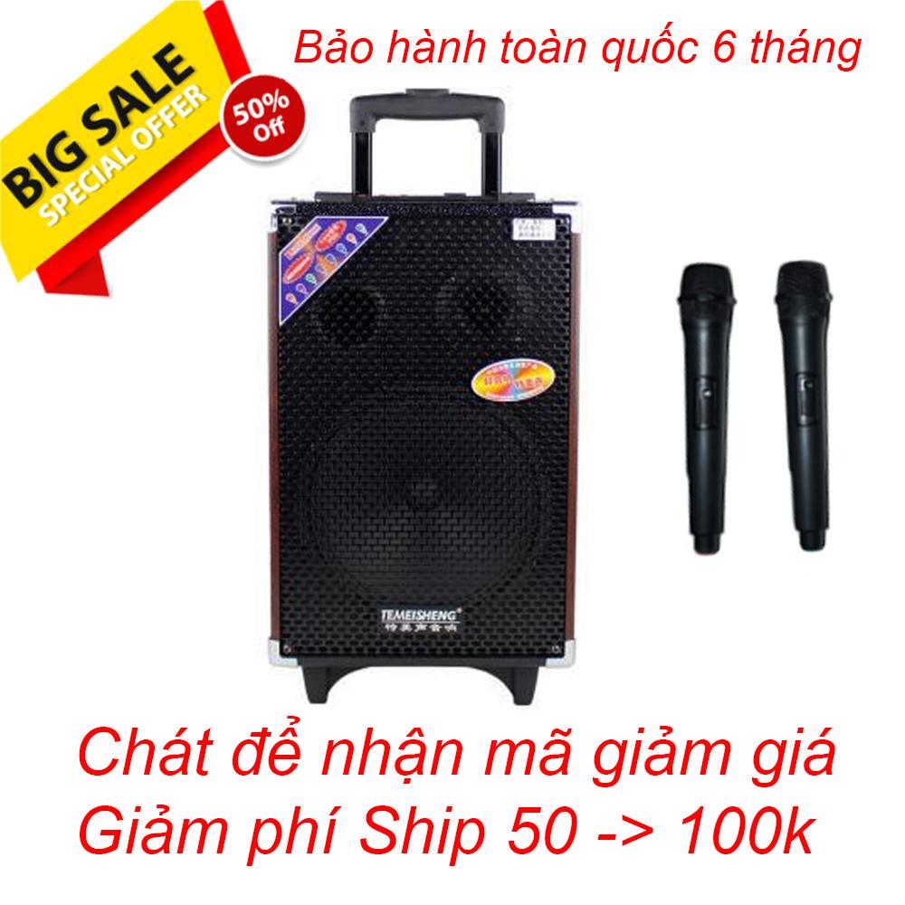 Loa kéo Temeisheng Q8S, Loa di động giá rẻ,Tặng 2 Micro không dây