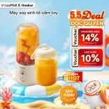 Nâng cấp - Cốc xay sinh tố cầm tay mini Gaabor FP03T-WH01A/JM-M01A 350ml công suất 50W ly máy xay nhỏ gọn tiện lợi tích điện cổng sạc USB kèm 2 cốc tiện lợi - Bảo hành 1 đổi 1