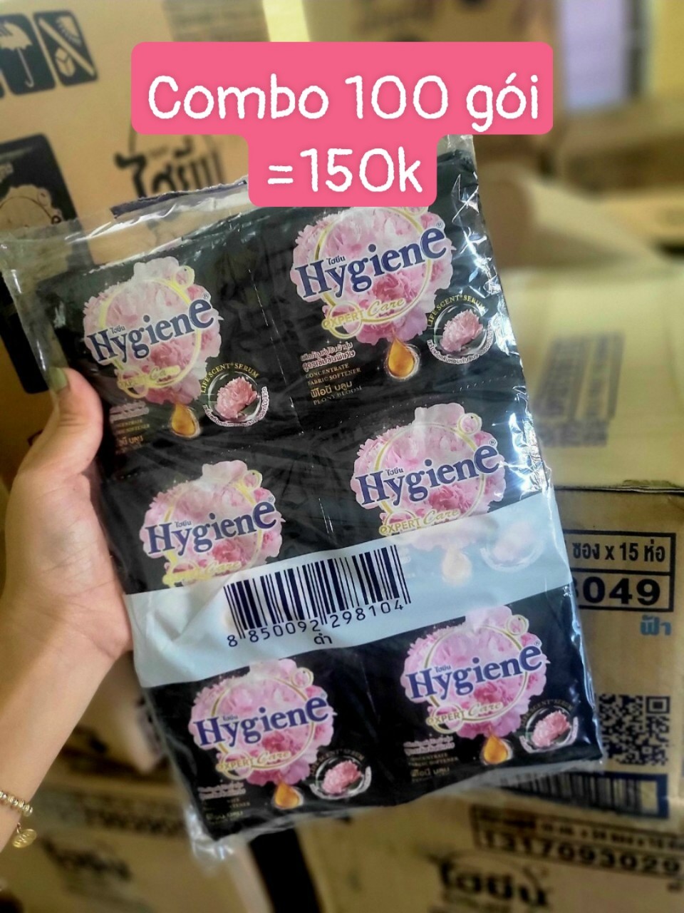100 gói Nước Xả Vải Đậm Đặc Hygiene Thái Lan hương hoa
