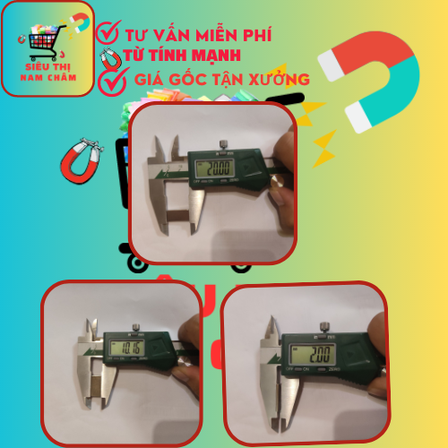 Combo 10 viên nam châm siêu mạnh 20x10x2mm lực từ N35