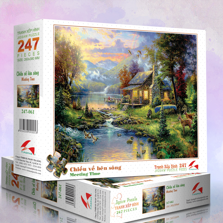 Tranh xếp hình 247 mảnh tia sáng - chiều về bên sông