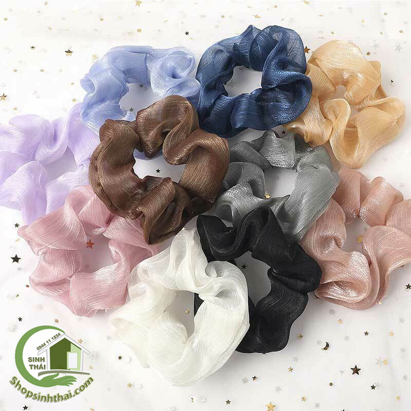 Dây cột tóc vải voan scrunchies dễ thương - giao màu ngẫu nhiên