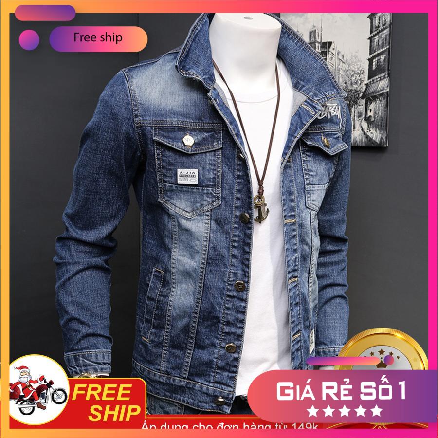 ÁO KHOÁC JEAN NAM CHẤT LIỆU DENIM CAO CẤP - PHONG CÁCH TRẺ TRUNG - PHỐI RÁCH NHẸ 1111