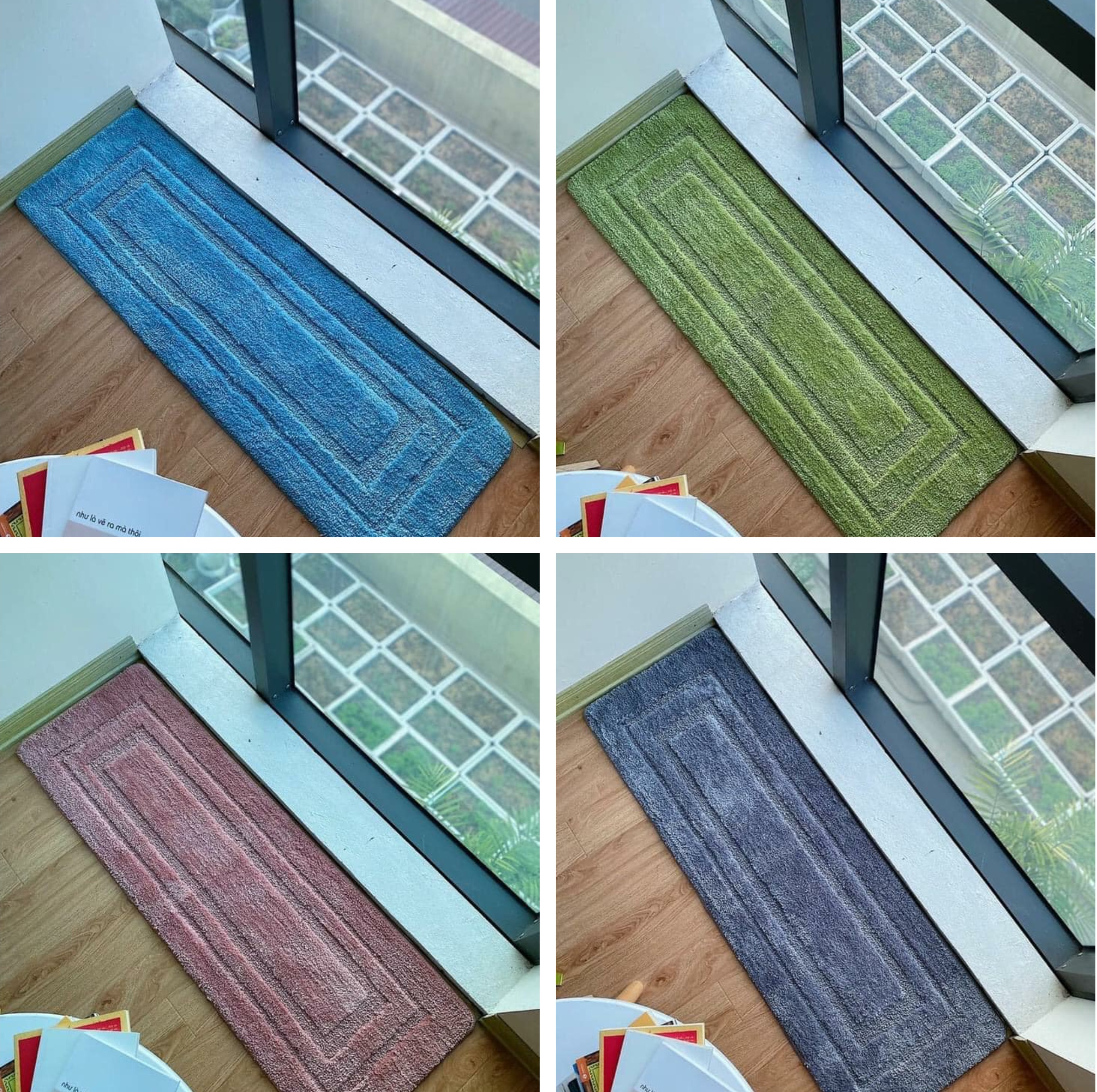 Thảm chùi chân, thảm lau chân cửa ra vào, ban công, thảm bếp lông len dày chống trơn trượt hàng cao cấp - Chọn màu