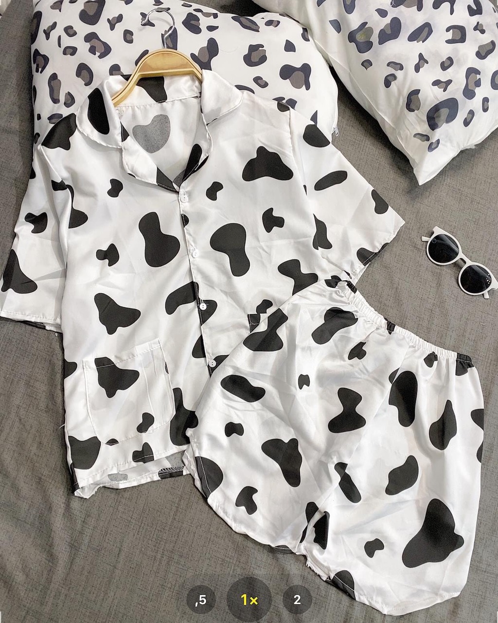 99k 3 Bộ Đồ Ngủ Nữ Ngắn Giá Rẻ Được Chọn Mẫu -  Bộ Quần áo nữ mặc ở nhà - bộ đồ ngủ pijama nữ ngắn cộc sinh viên học sinh giá rẻ vải phi bóng - kate Thái hoạt hình cute dễ thương có túi ngực dưới 65 kg