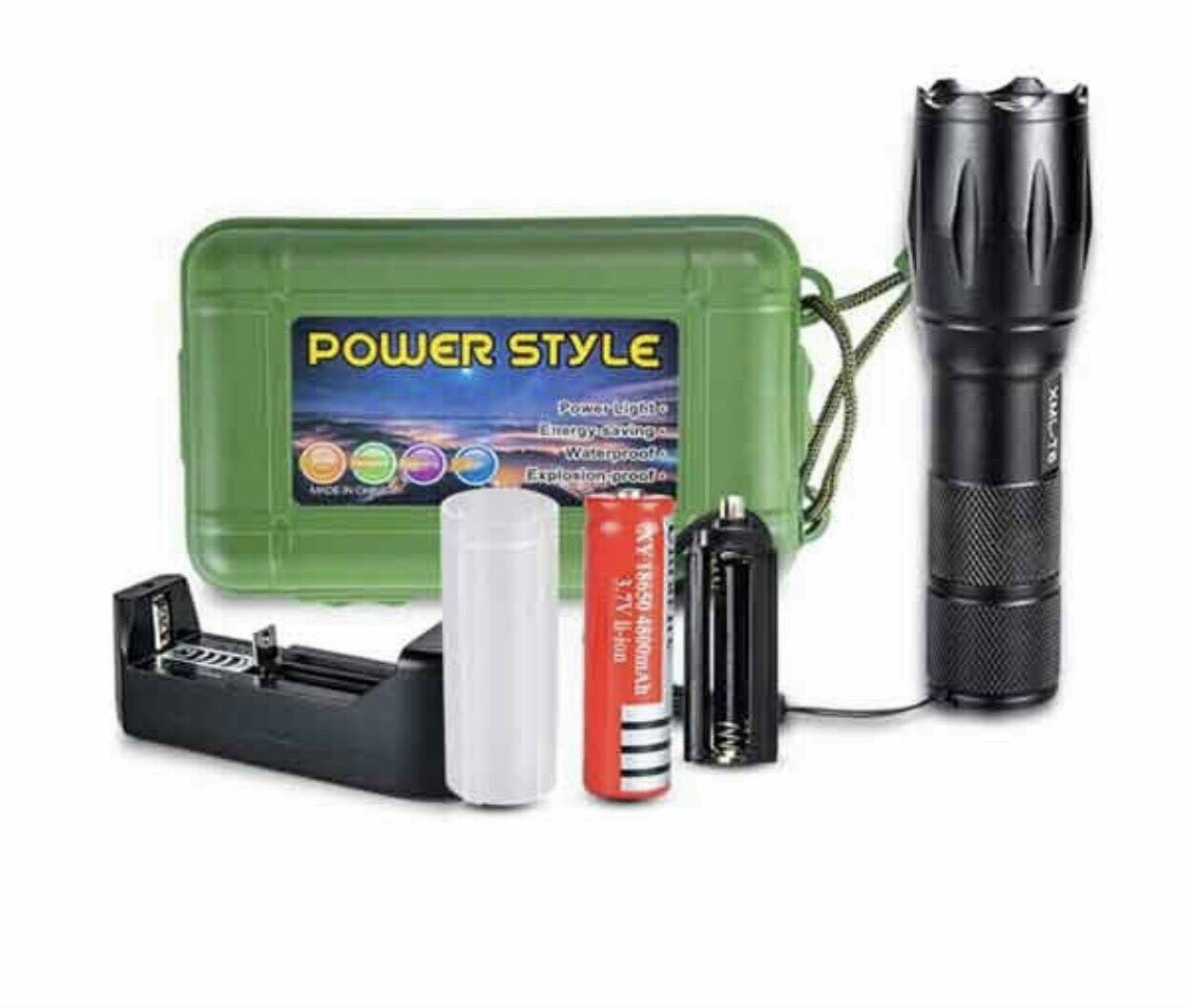 Đèn pin police xml-t6 mới siêu sáng tặng bộ sạc và pin sạc - bh 1 đổi 1