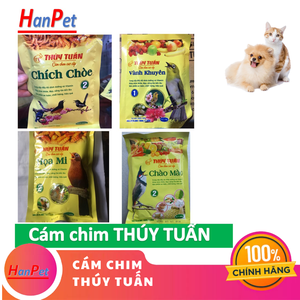 Hanpet - Cám chim dạng hạt - thức ăn chim CHÀO MÀO THÚY TUẤN SỐ 1- gói 200gr ( 224) - cám dành cho chim cảnh- HP10396TC