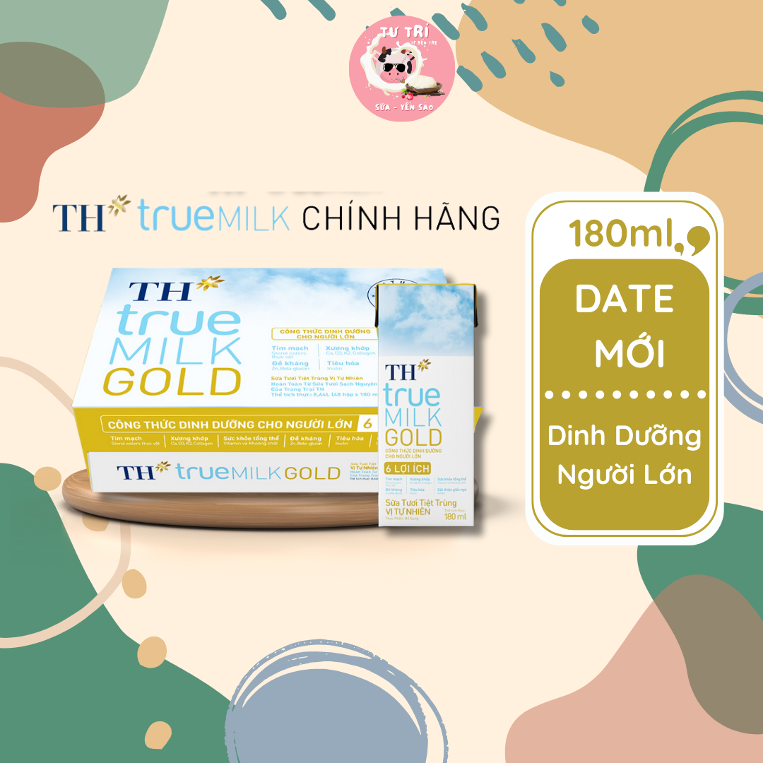 Sữa TH True Milk Gold 180ml thùng 48 hộp. Dành cho người lớn tuổi. Date luôn mới.
