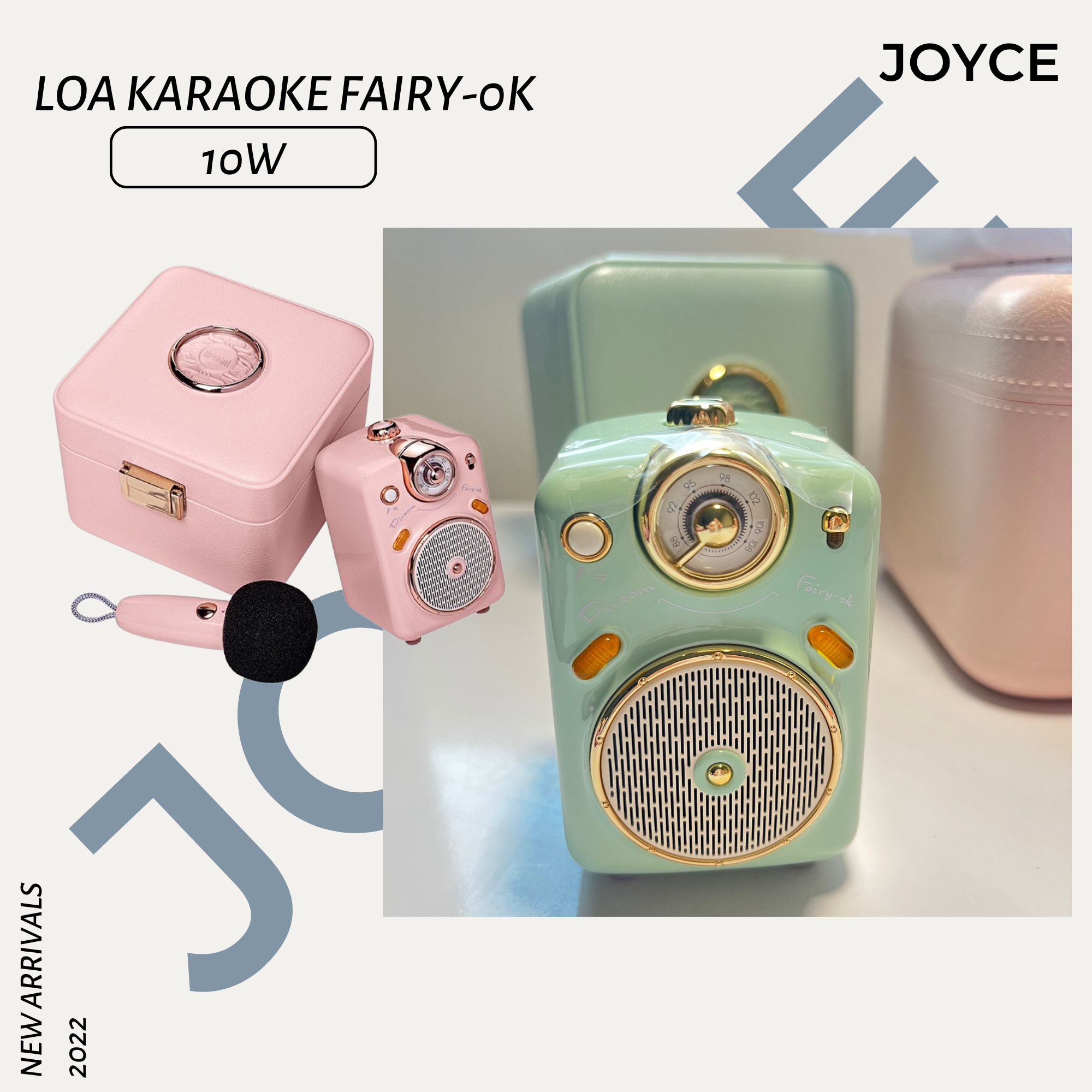 Sẵn bộ mic và loa karaoke bluetooth Divoom model little witch 2 - bộ đôi Divoom Bluetooth KTV