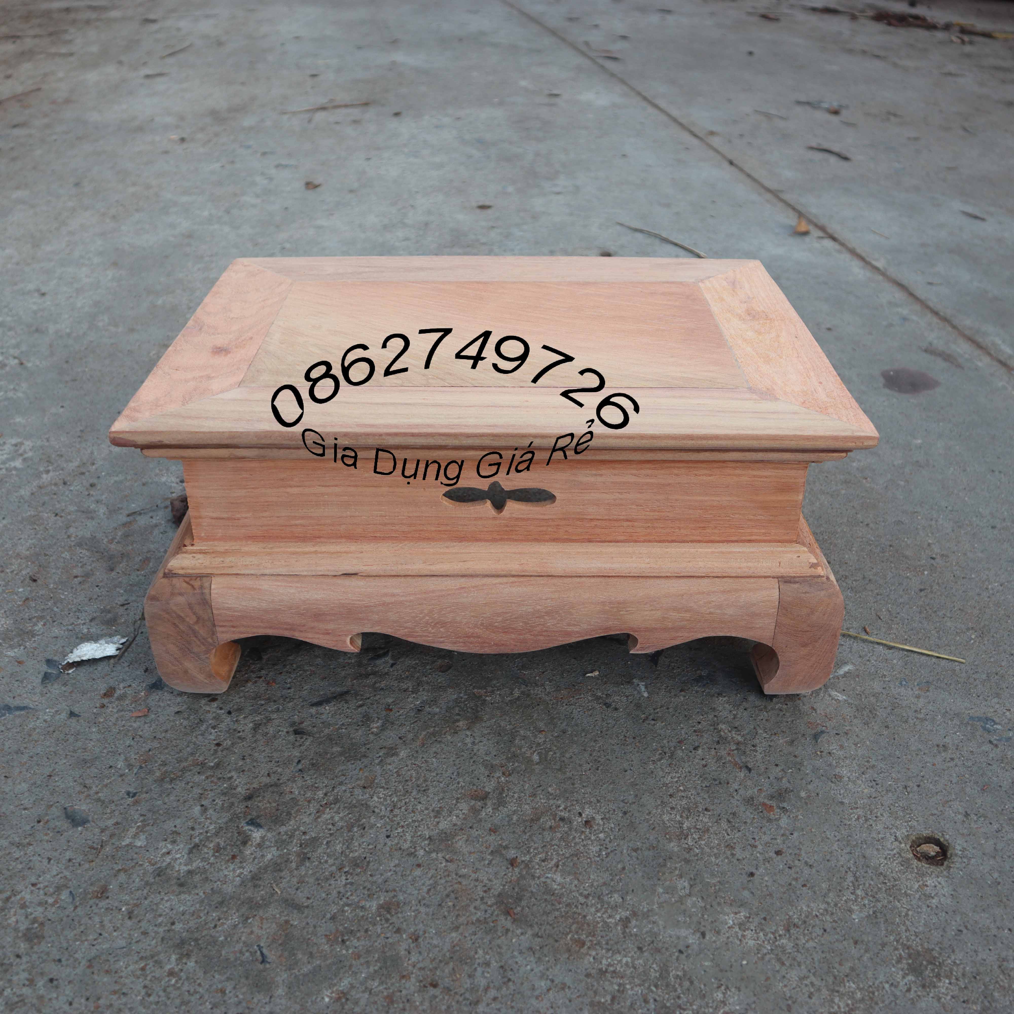 Đôn đế chữ nhật chân trơn kê loa gỗ hương cao 20cm