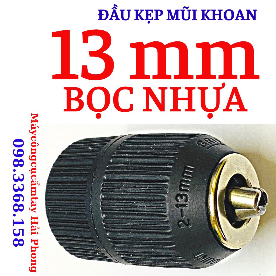 Đầu măng gianh - đầu kẹp mũi khoan phi 10 mm - 13 mm bọc nhựa
