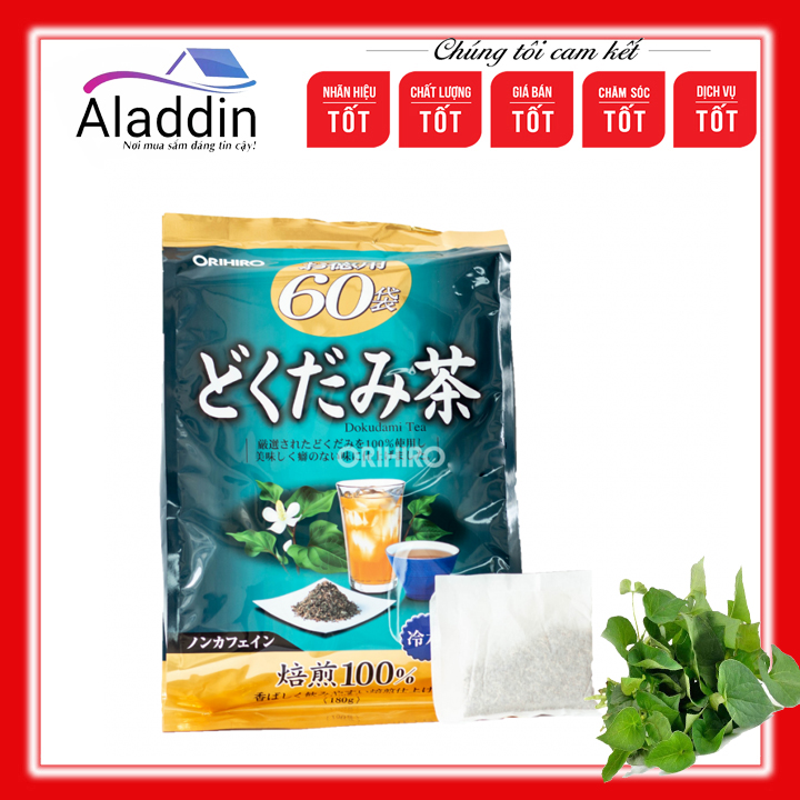 Trà Diếp Cá Orihiro Nhật Bản Hỗ Trợ Thải Độc Dokudami Tea 180g ( 60 gói nhỏ)