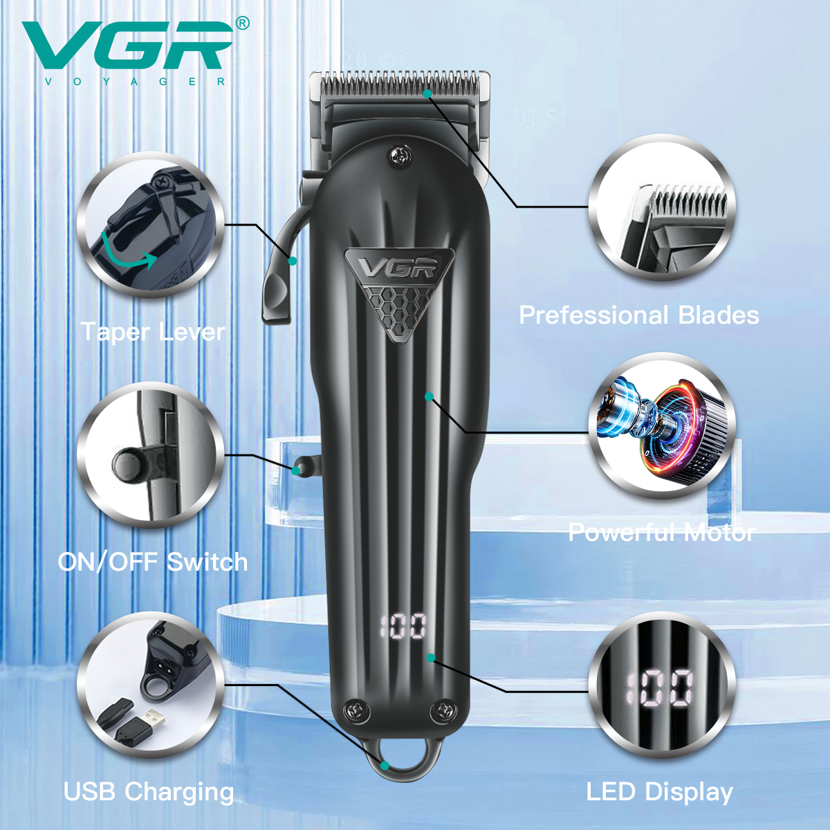 CRIVERS Hair Clippers for Men, Professional Hair Clipper Powerful Men