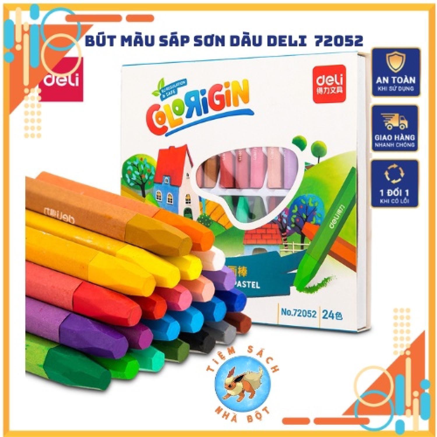 Bút sáp dầu vẽ tranh sơn dầu deli nhiều màu