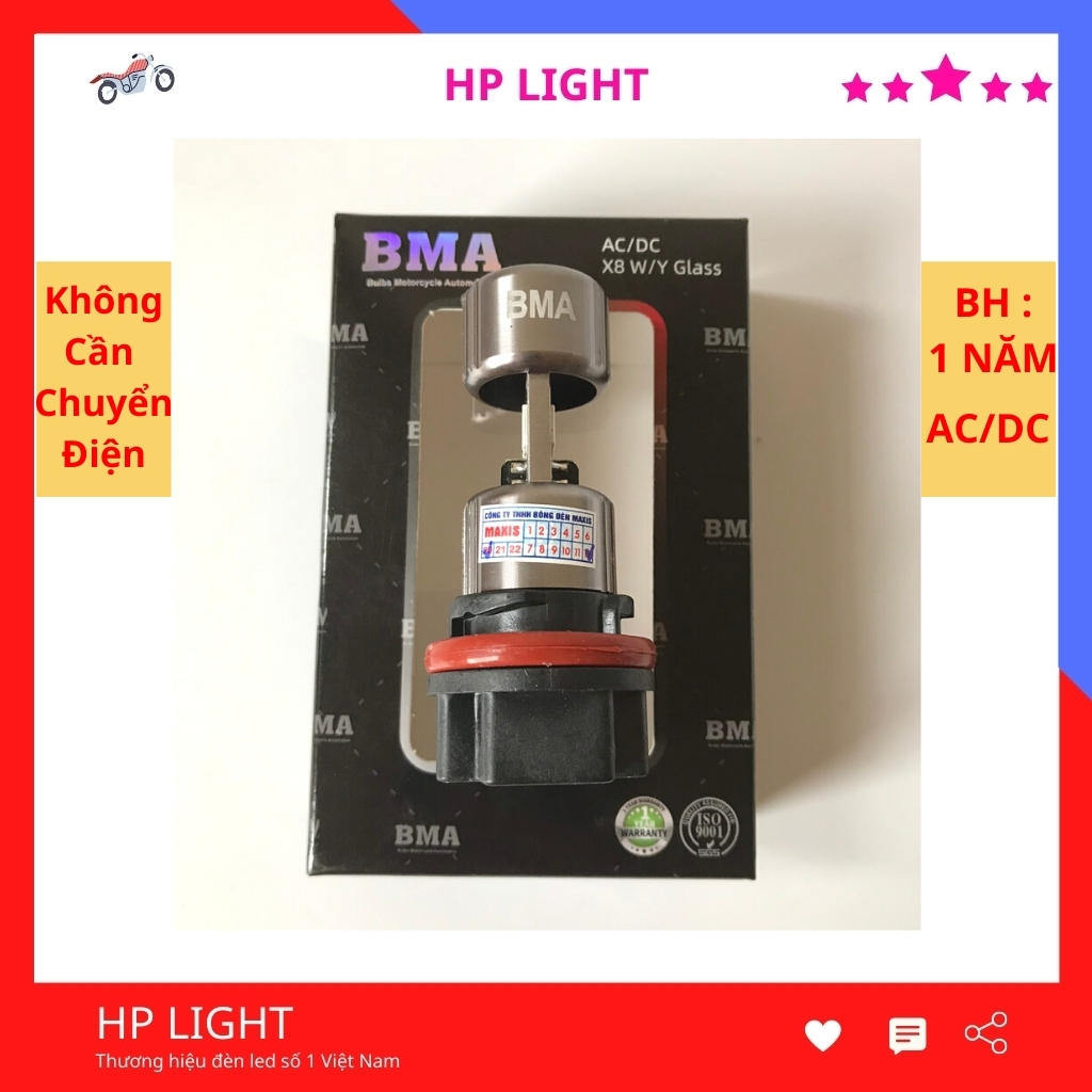Đèn pha led chân hs5 chính hãng bma siêu sáng xe airblade 2011 ab 2011 mập, pcx 2011, lead 2011