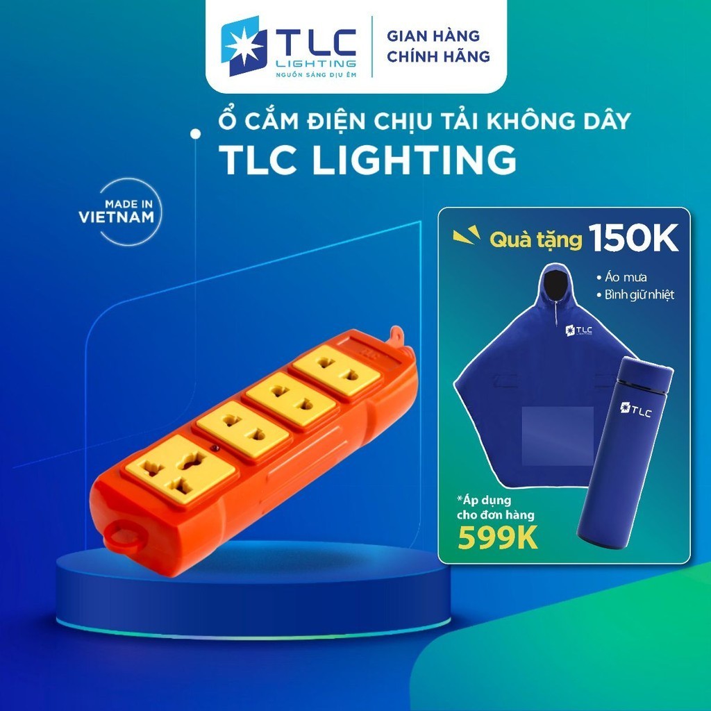 Ổ Cắm Siêu Tải Không Dây TLC LIGHTING 6500W Chịu Va Đập Tốt Lõi Sứ Chống Cháy Đồng Nguyên Chất Nhập Khẩu