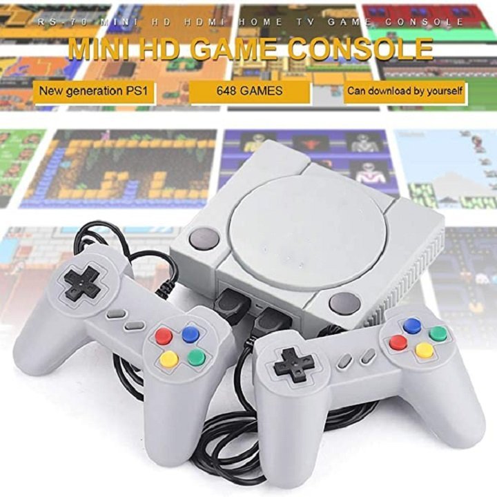 Bộ máy chơi game điện tử 4 nút 600 trò chơi Gamestation, máy trò chơi cổ điển OINY ONE kết nối tivi dây dài 2 tay cầm