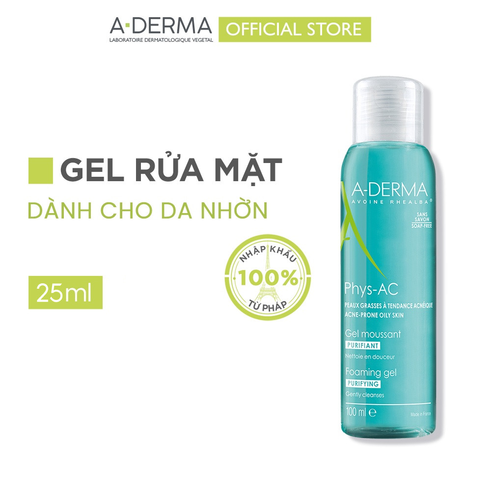 HB_Gift Gel Rửa Mặt Làm Sạch Sâu, Kiểm Soát Nhờn A-Derma PHYS-AC FOAMING